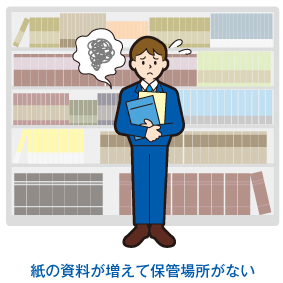 紙の資料が増えて保管場所がない