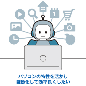 せっかくパソコンを使っているのにもっと自動化して効率良くできないかな